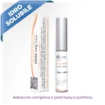 Colla Laminazione Ciglia idrosolubile Contenitore cosmetico verticale color grigio chiaro e arancio con scatolina accanto