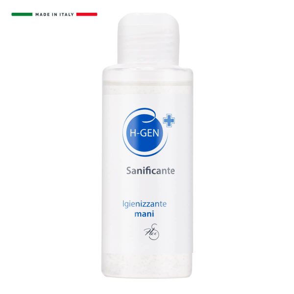 bottihlia da 100 ml trasparente con ingienizzate mani