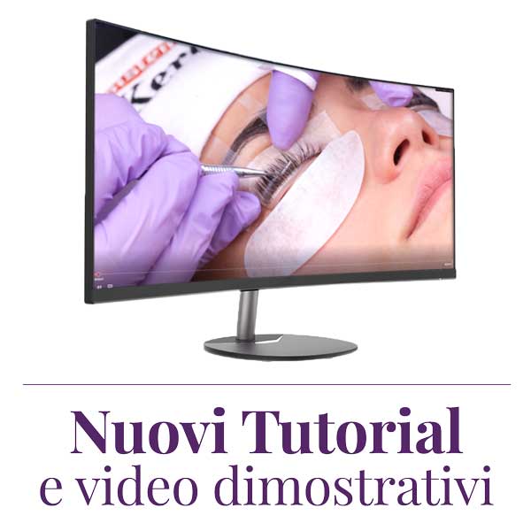 monitor curvo con dentro immagine di mani su viso