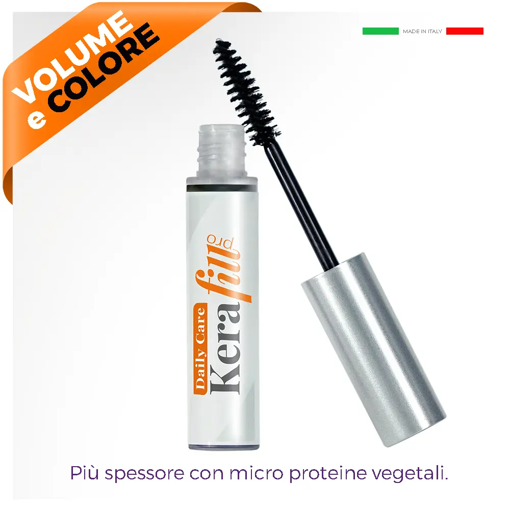 Kerafill Pro Daily care Mascara ciglia contenitore cosmetico verticale su con tappo con pettinino poggiato di lato