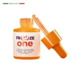 freeze one aperto laminazione ciglia Contenitore cosmetico arancione aperto con tappo di lato con pipetta sul tappo